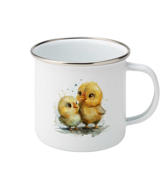 Enamel Mug Chickens