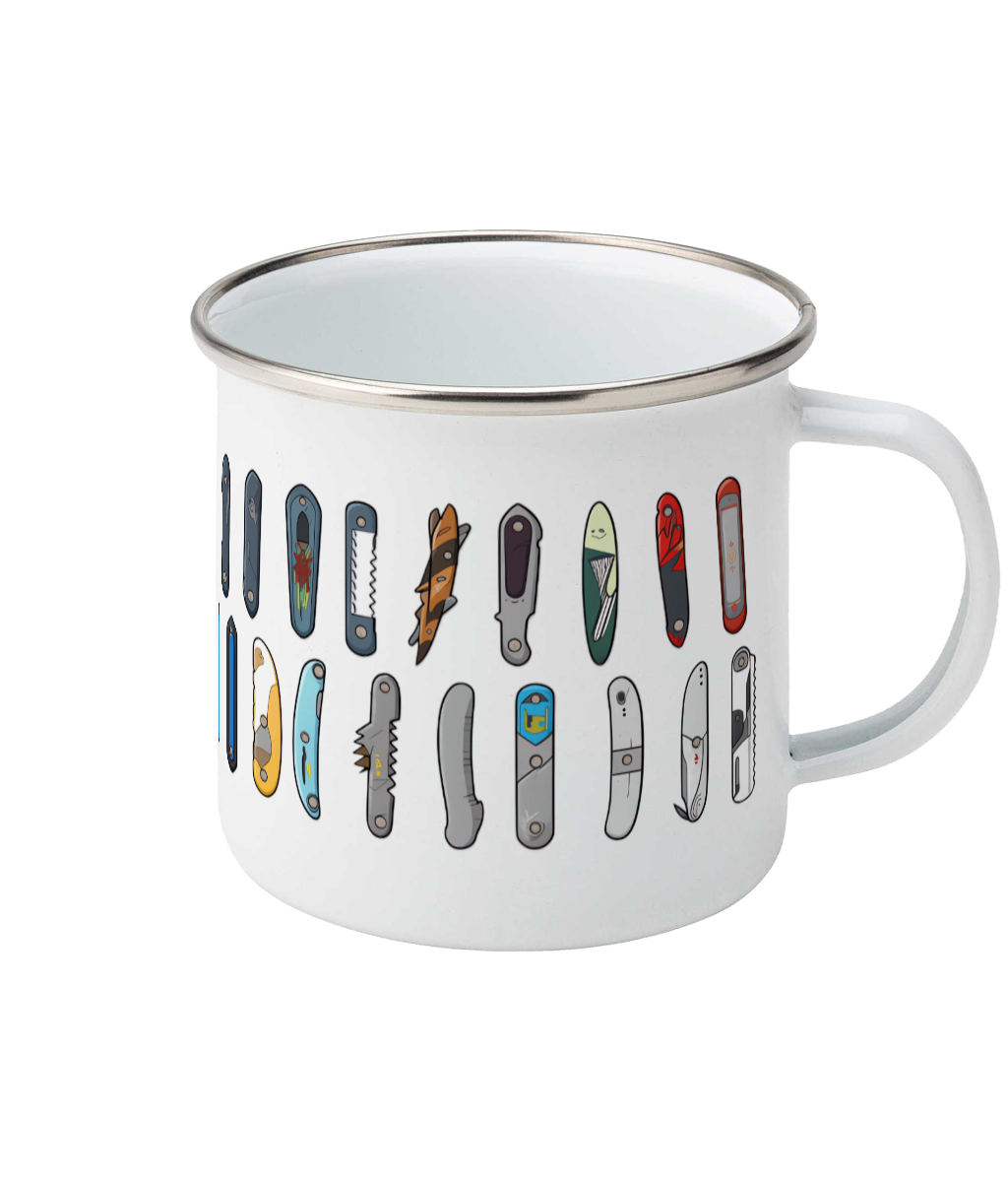 Enamel Mug Pocket Knives
