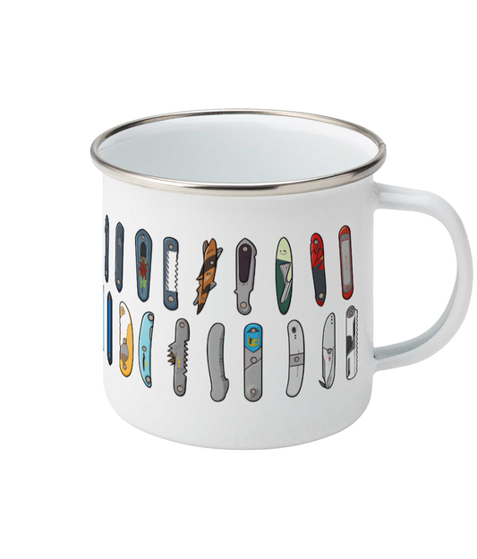Enamel Mug Pocket Knives