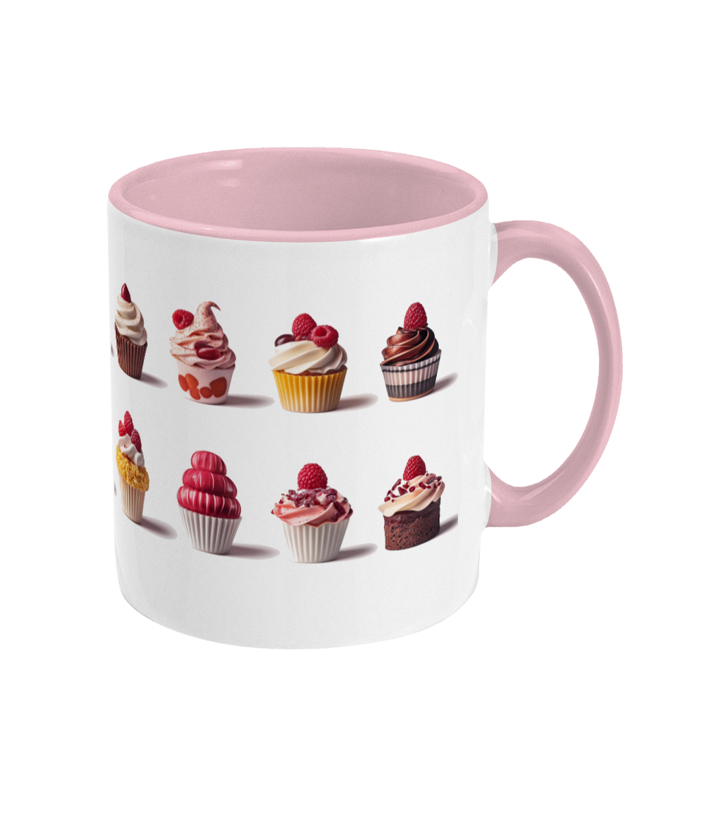 Pâtisseries colorées dans des tasses