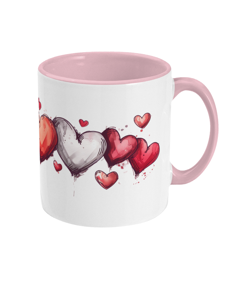 Tasses colorées en forme de cœur