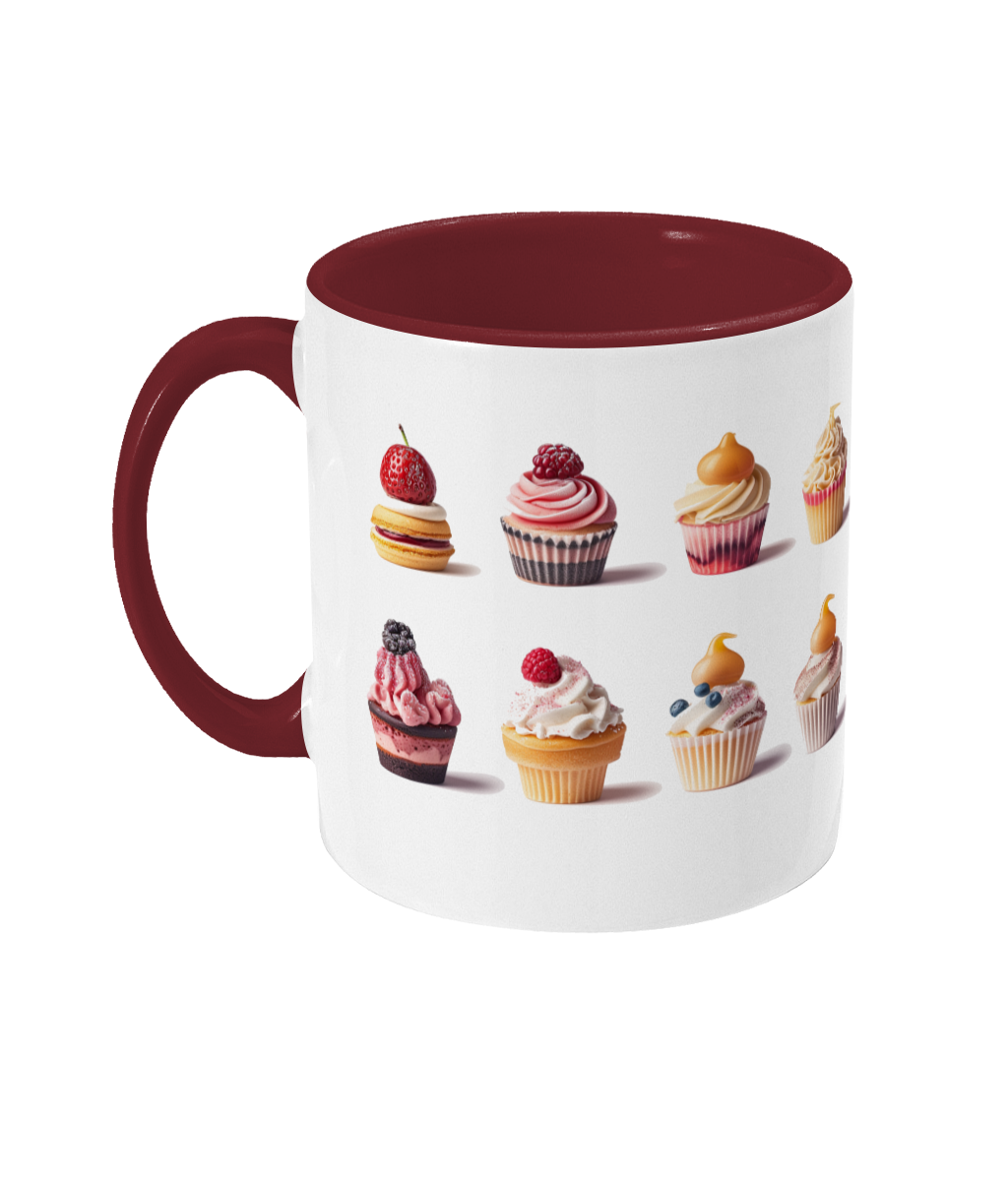 Pâtisseries colorées dans des tasses