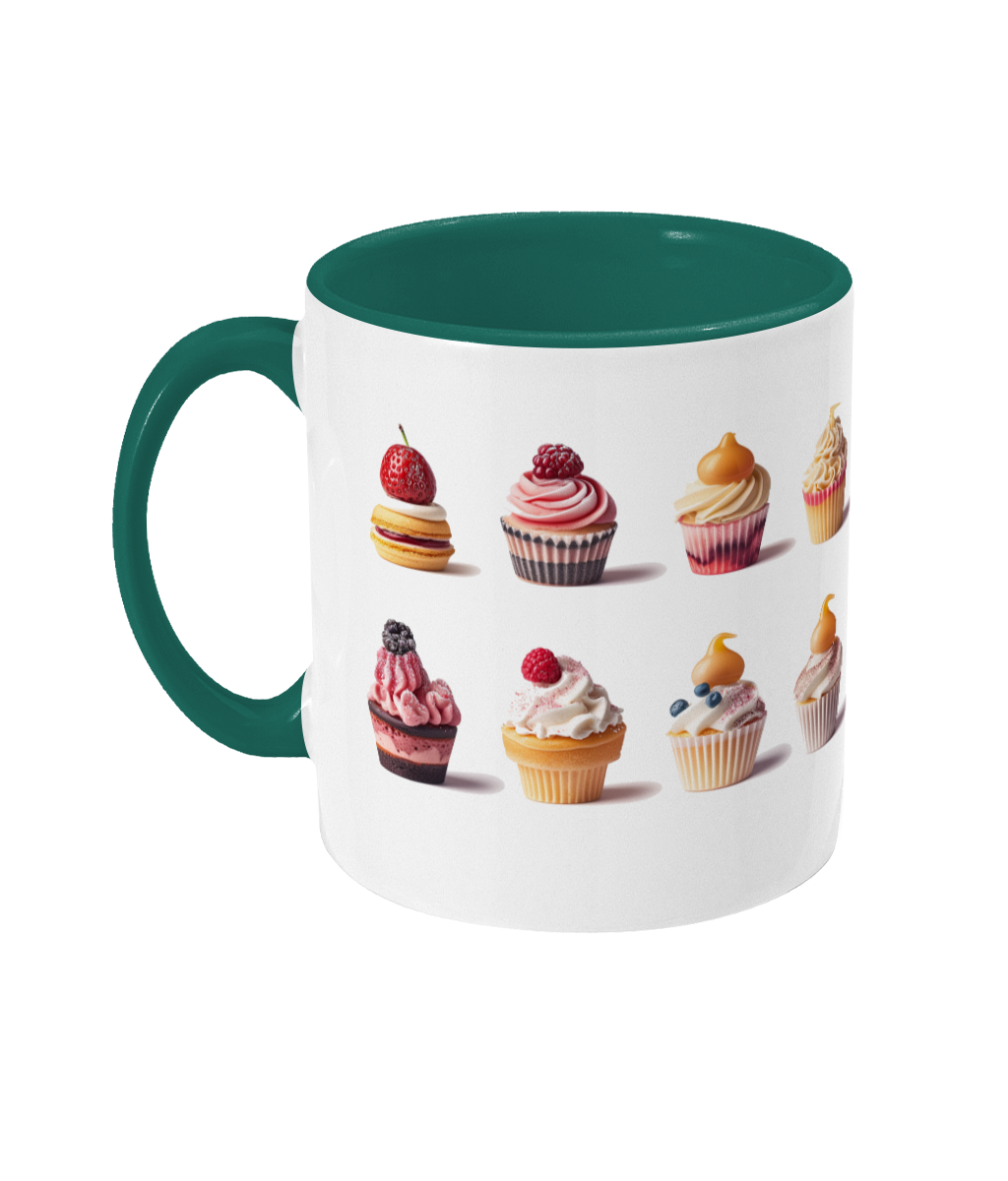 Pâtisseries colorées dans des tasses