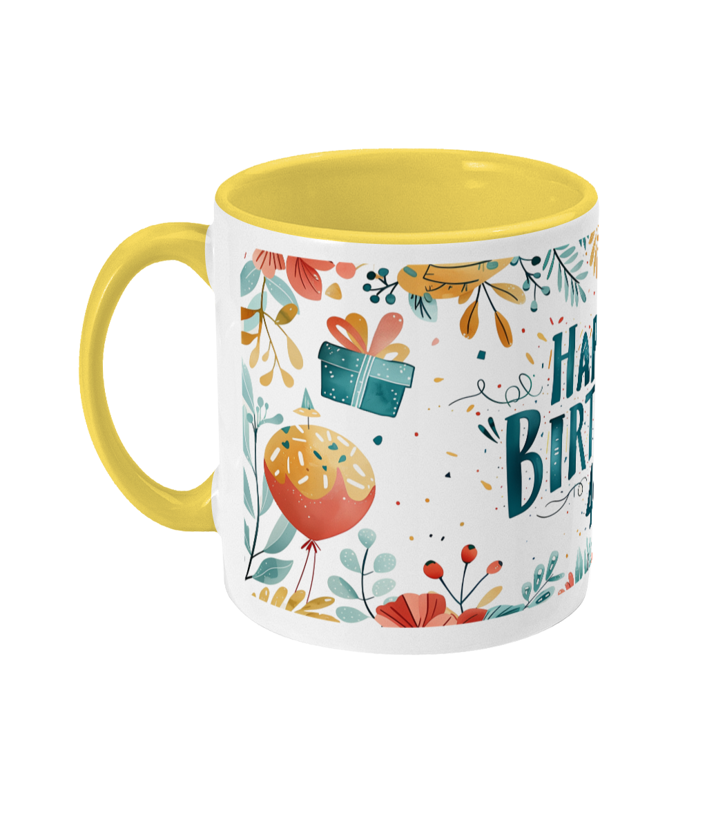 Tasse colorée Joyeux anniversaire 40 ans