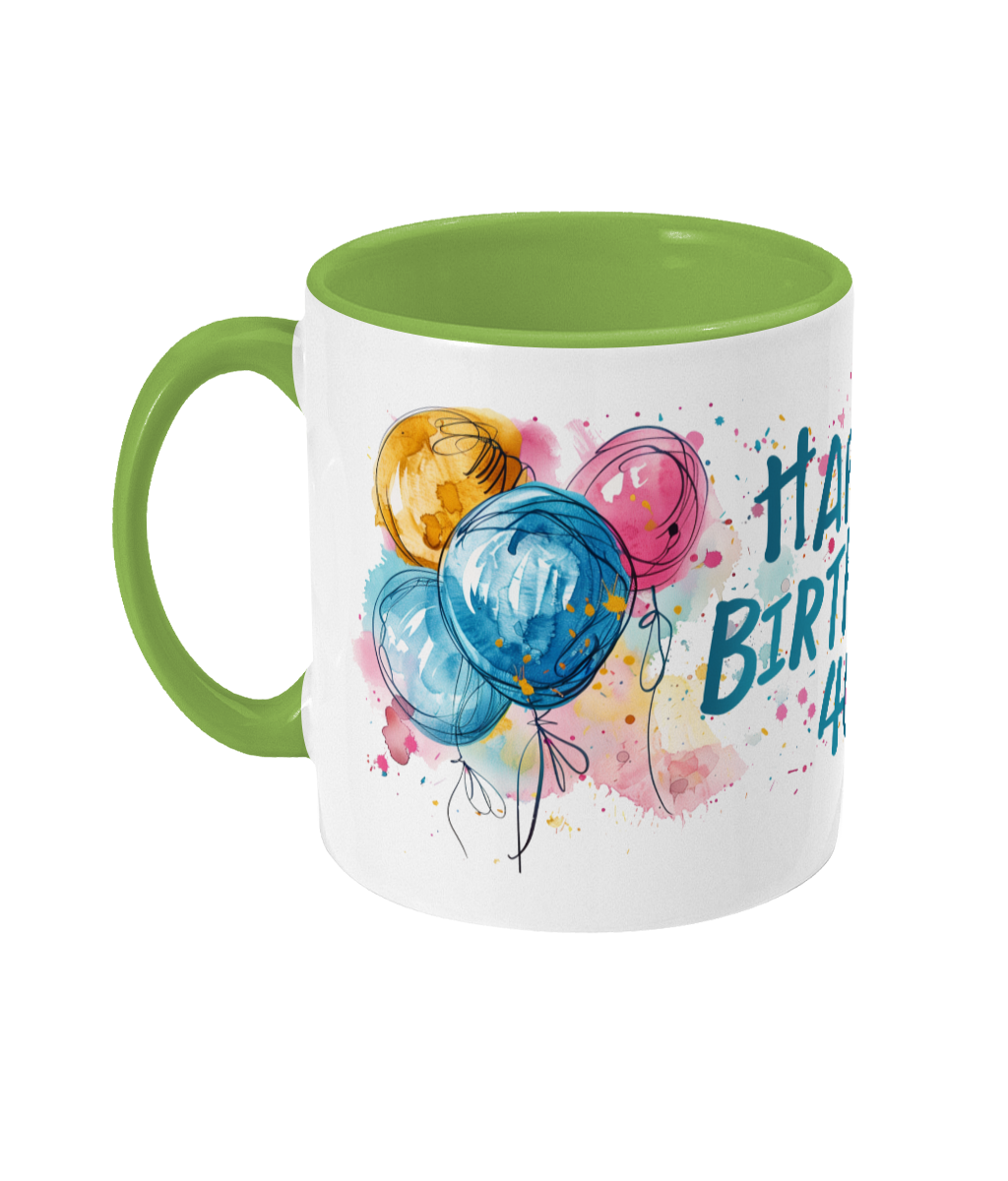Tasse colorée Joyeux anniversaire 40 ans