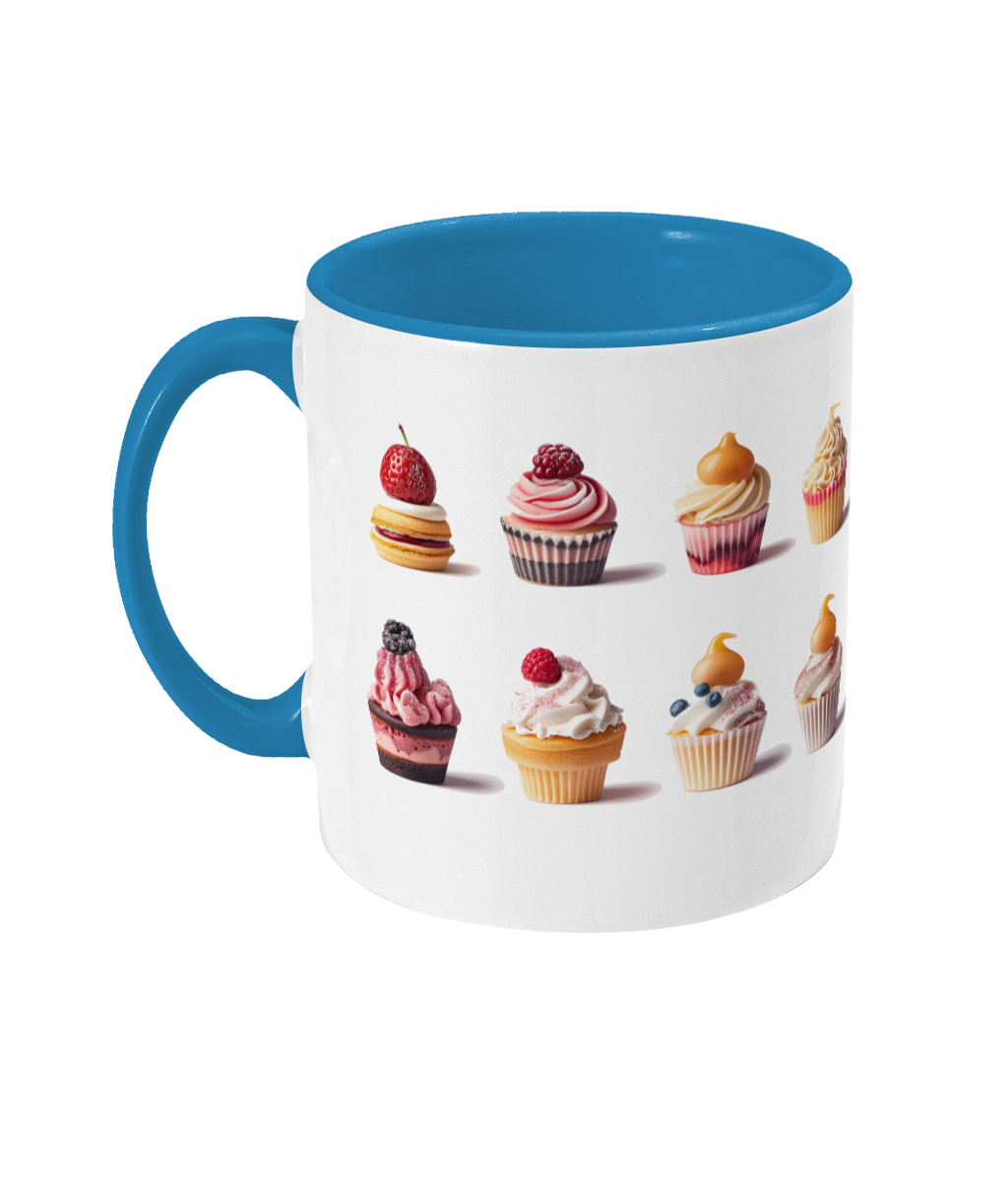 Pâtisseries colorées dans des tasses
