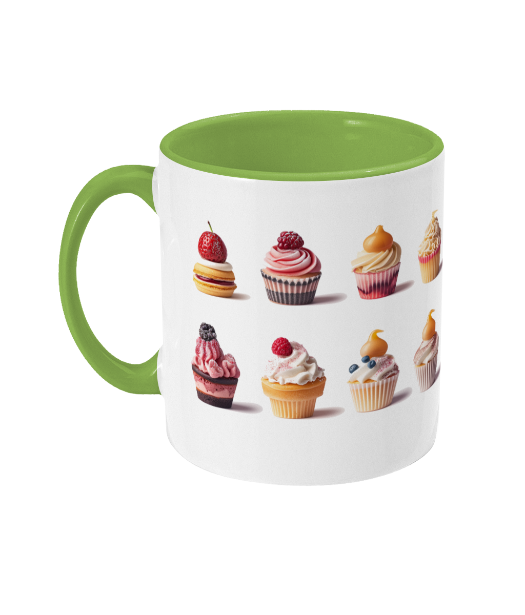 Pâtisseries colorées dans des tasses